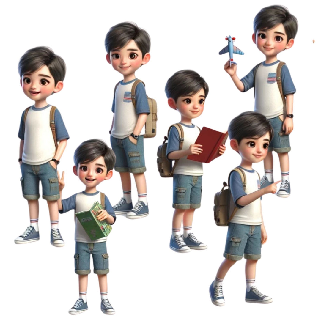 Kids 3D Clipart Chinese Asian - KY designX