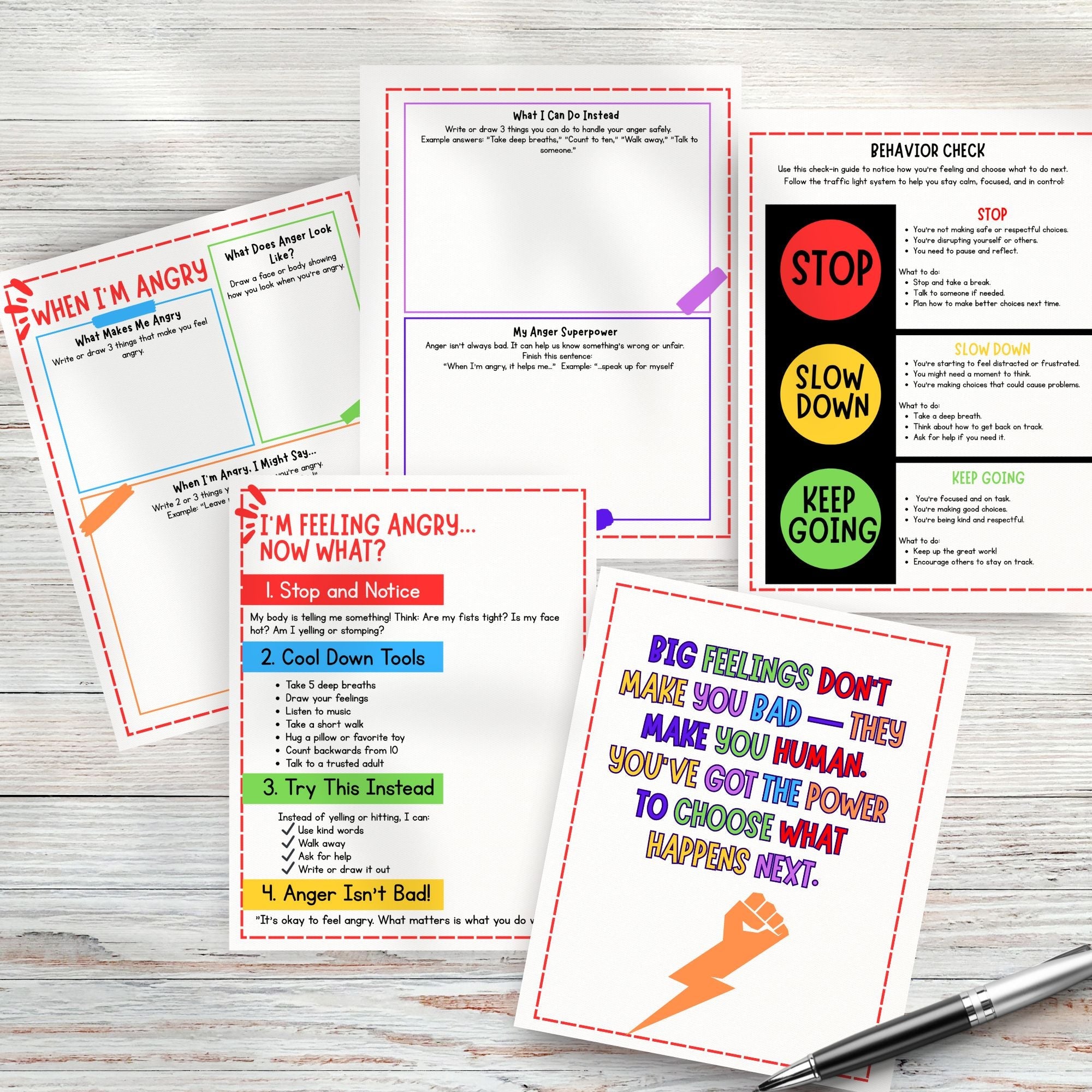 Managing Anger Worksheets for Kids - KY designX