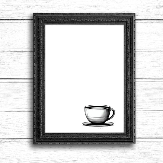 Minimalist Printable Monochrome Coffee Decor - KY designX