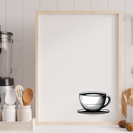 Minimalist Printable Monochrome Coffee Decor - KY designX