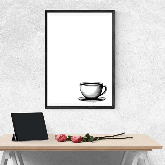 Minimalist Printable Monochrome Coffee Decor - KY designX