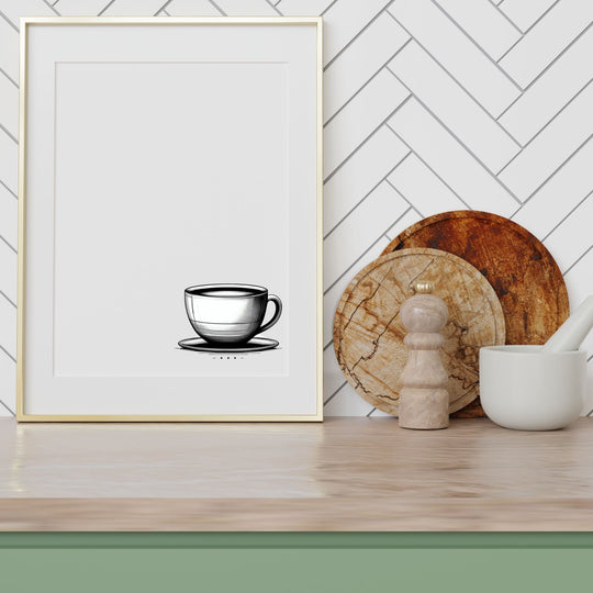 Minimalist Printable Monochrome Coffee Decor - KY designX