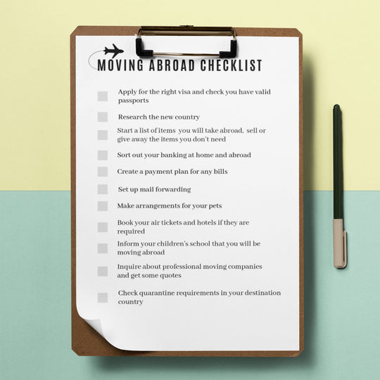 Moving abroad printable checklists - KY designX