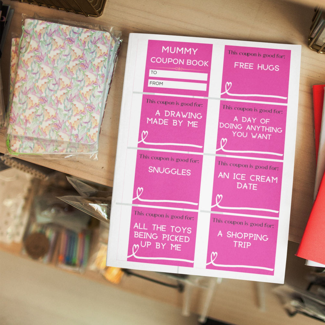 Mummy Pink Printable Fun Coupons - KY designX