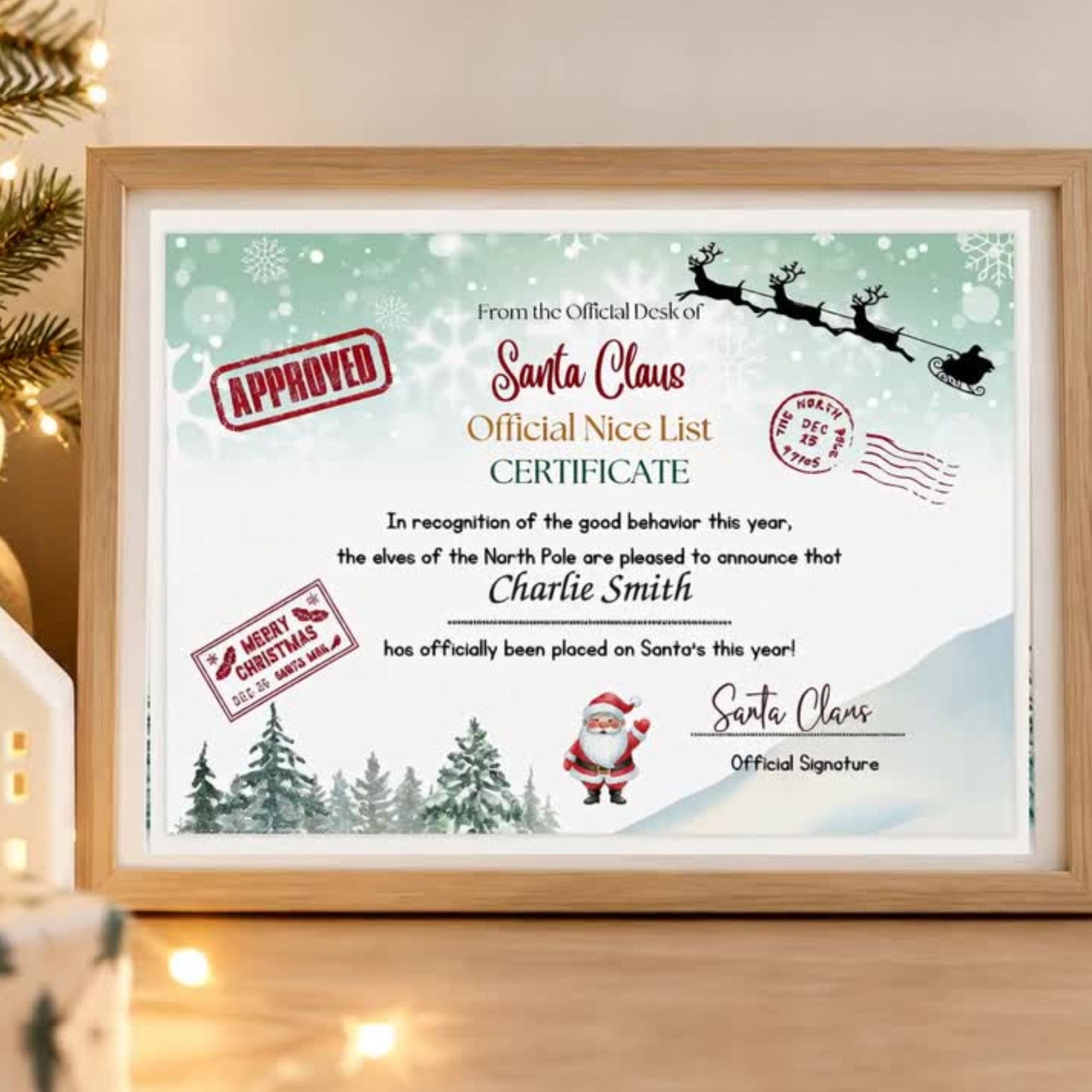 Santa Letter & Nice List Certificate Set – Christmas Printable Bundle
