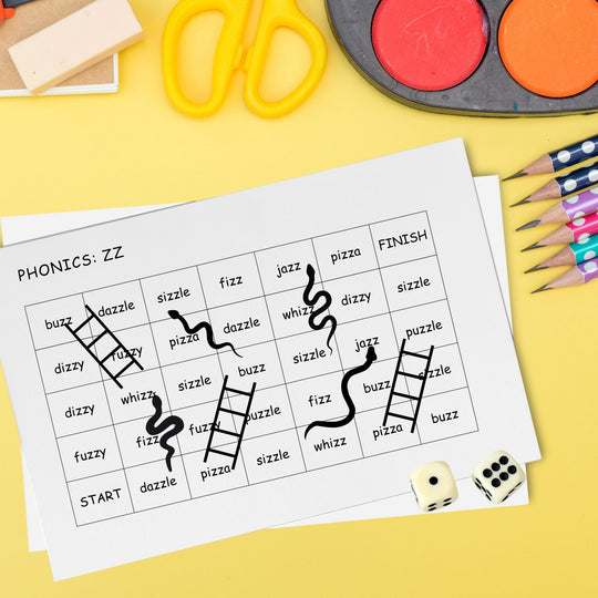 Phonics "ZZ" Snakes and Ladders Game - KY designX