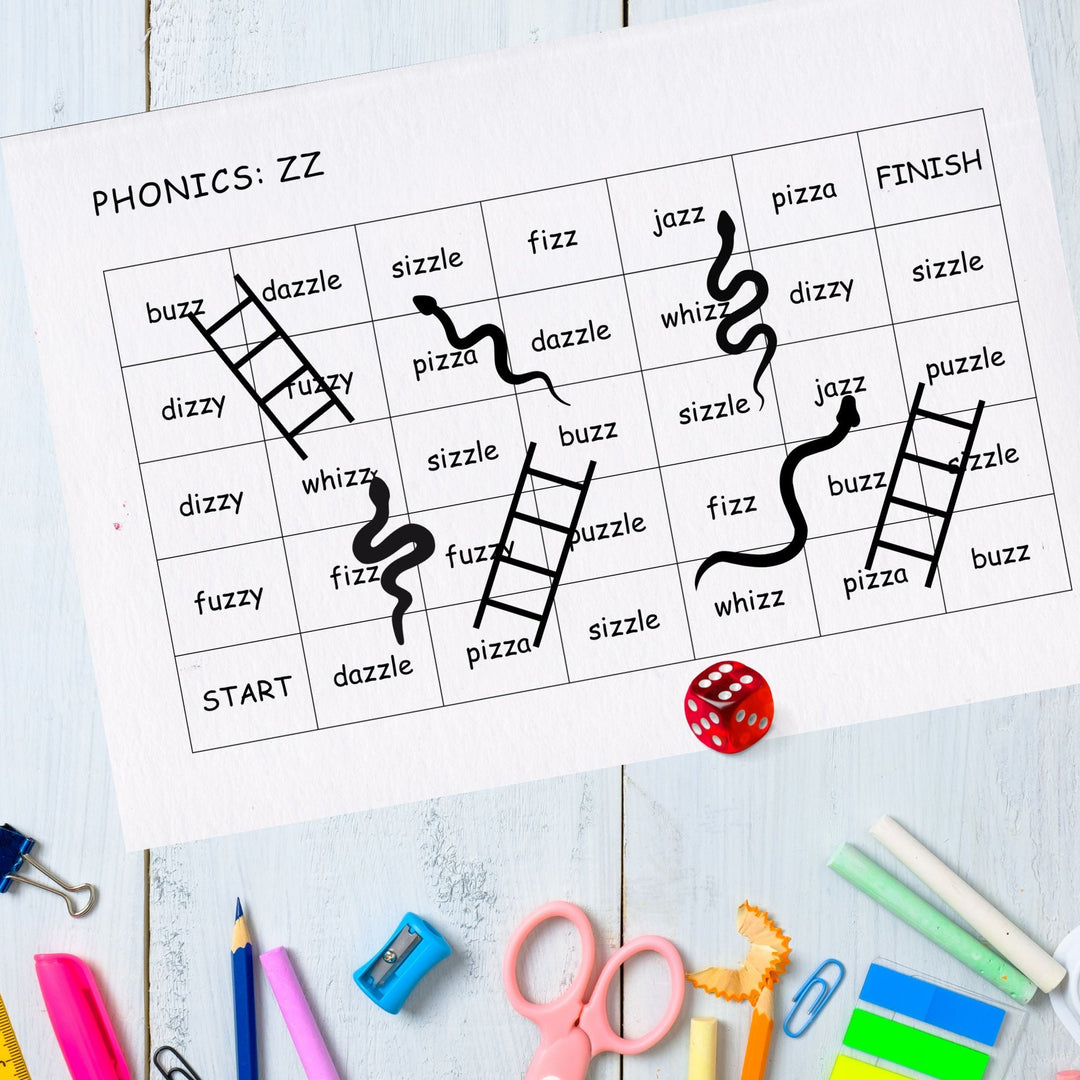 Phonics "ZZ" Snakes and Ladders Game - KY designX