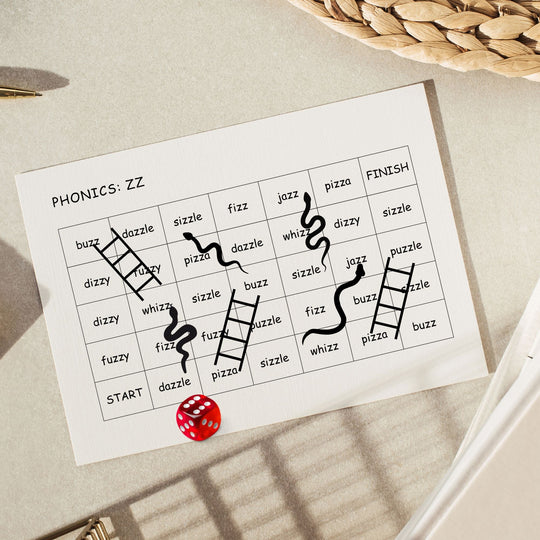 Phonics "ZZ" Snakes and Ladders Game - KY designX