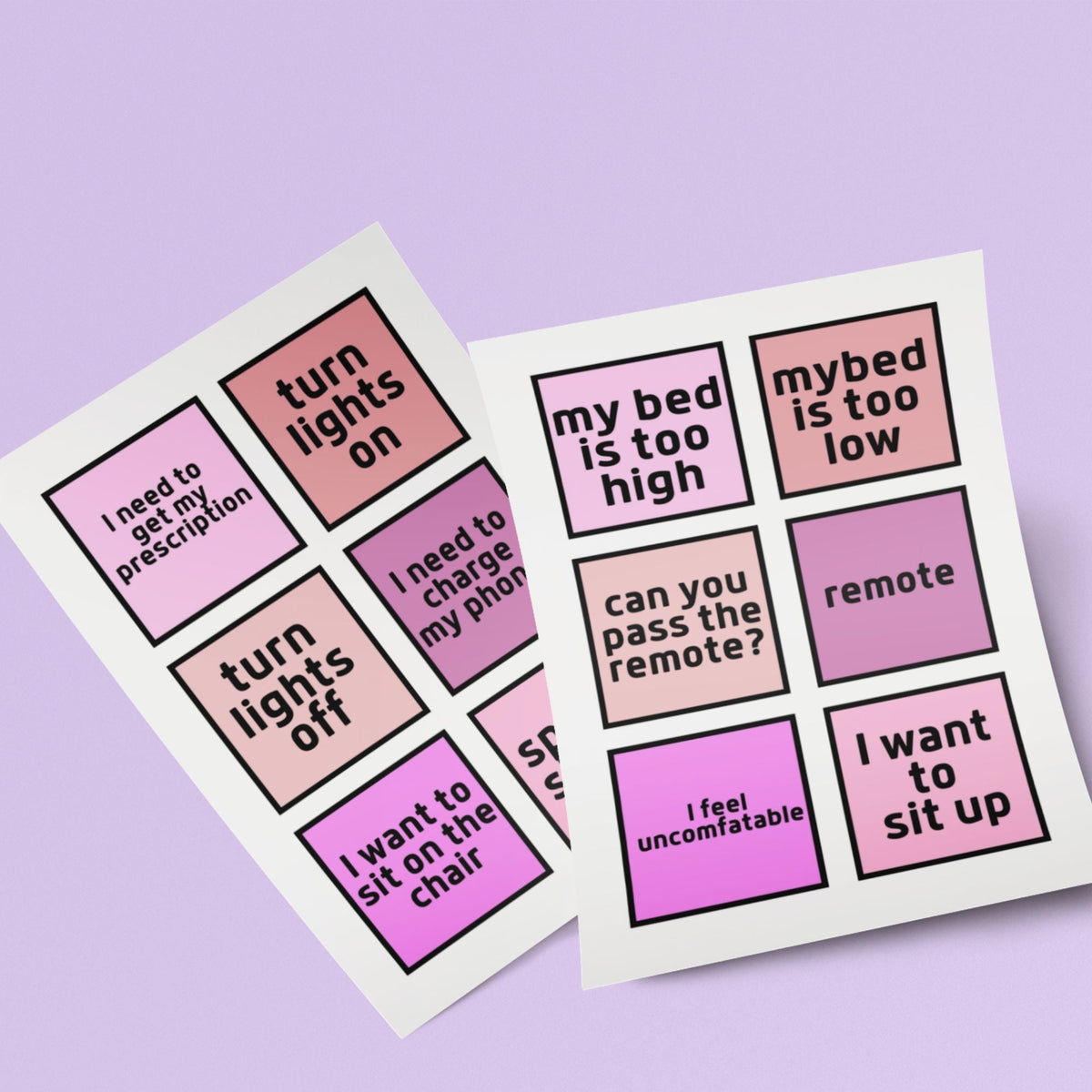 Pink Printable non=Verbal Communication Cards - KY designX