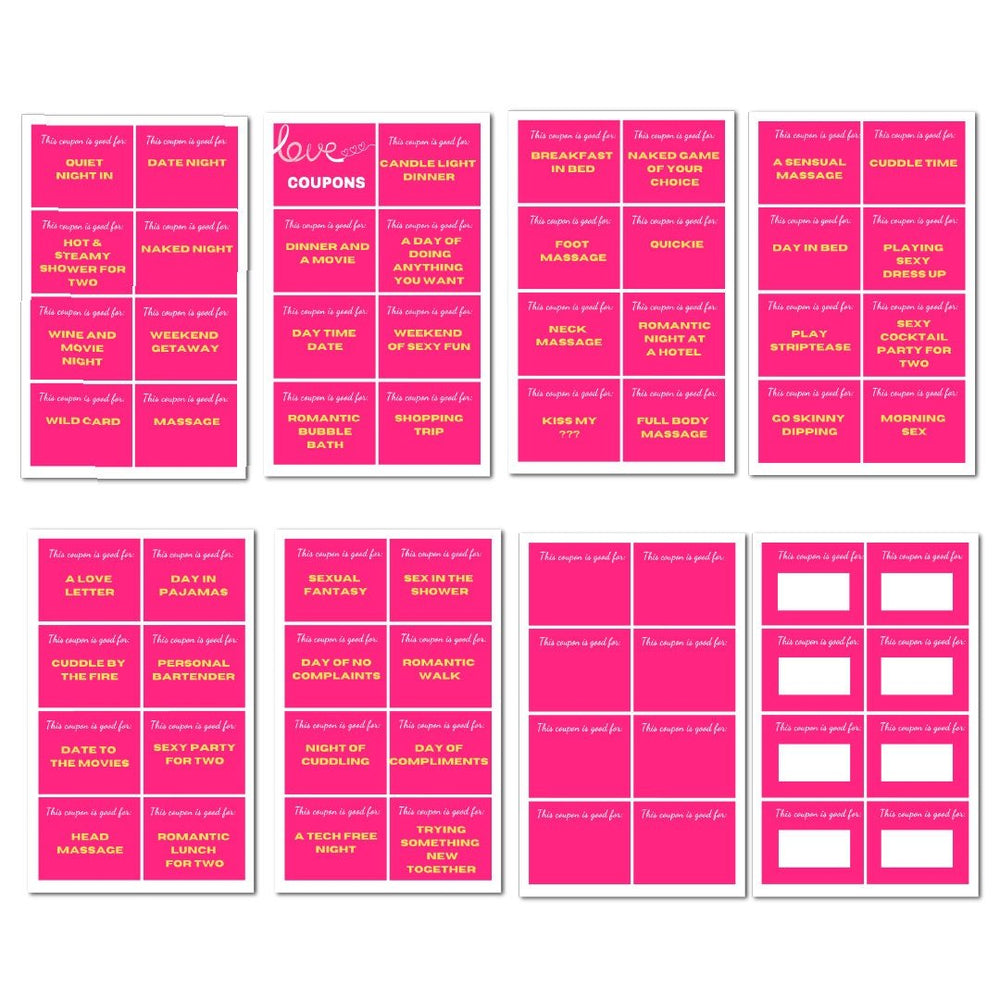 Pink Printable Love Coupons - KY designX