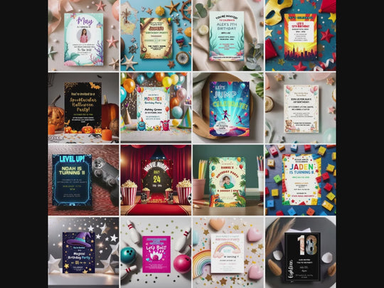 Editable Canva Party Invitations