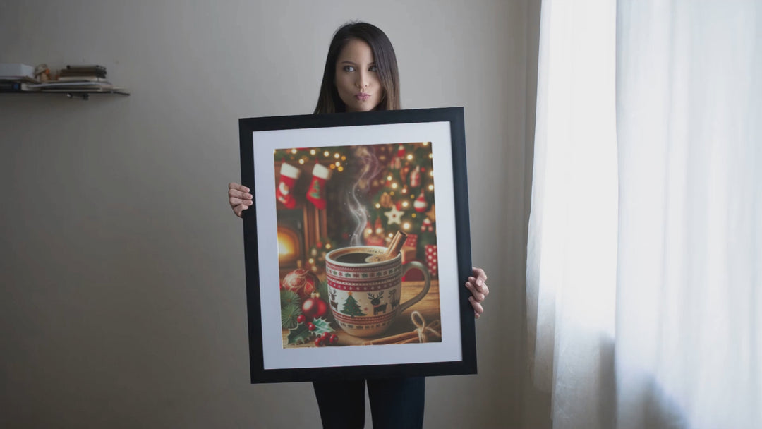 a lady holding the printable wall art