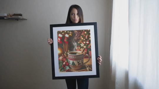 a lady holding the printable wall art