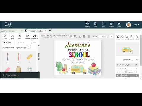 Editable first day of school printable poster - KY designX