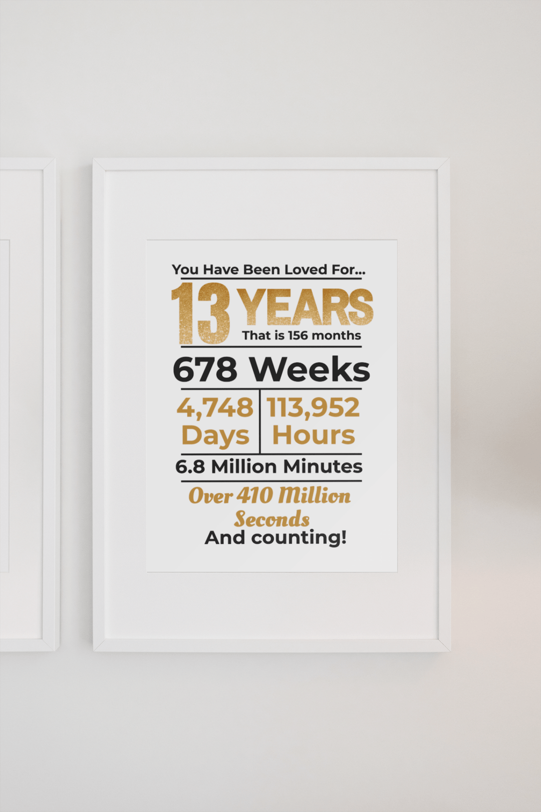 Printable 13th Birthday Milestone Poster - KY designX