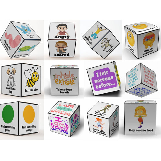 Printable Action Dice Cubes for kids - KY designX