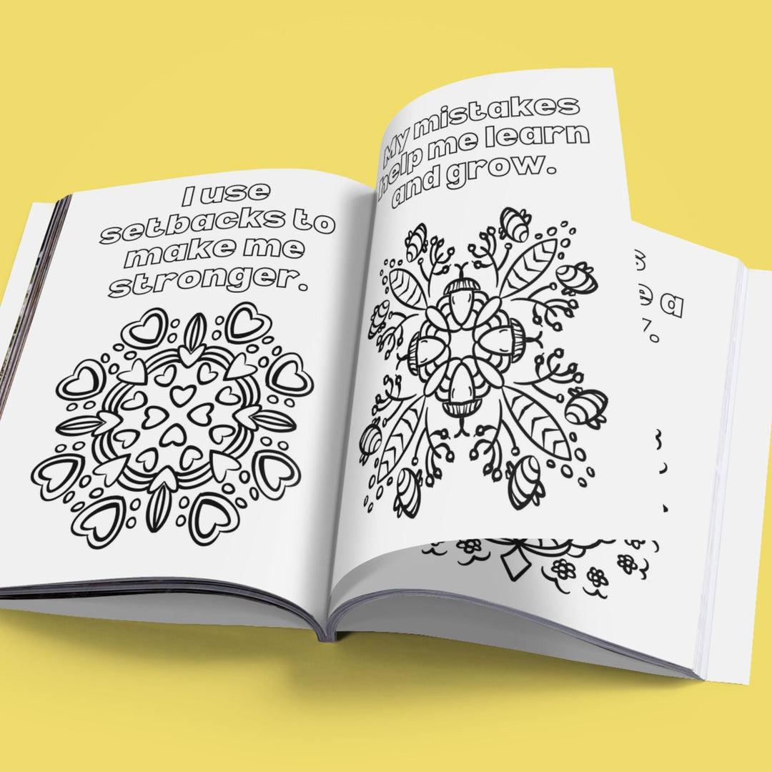 Printable Affirmations and mandalas coloring book - KY designX