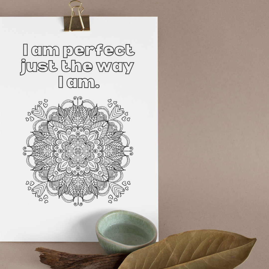 Printable affirmations mandala coloring pages - KY designX