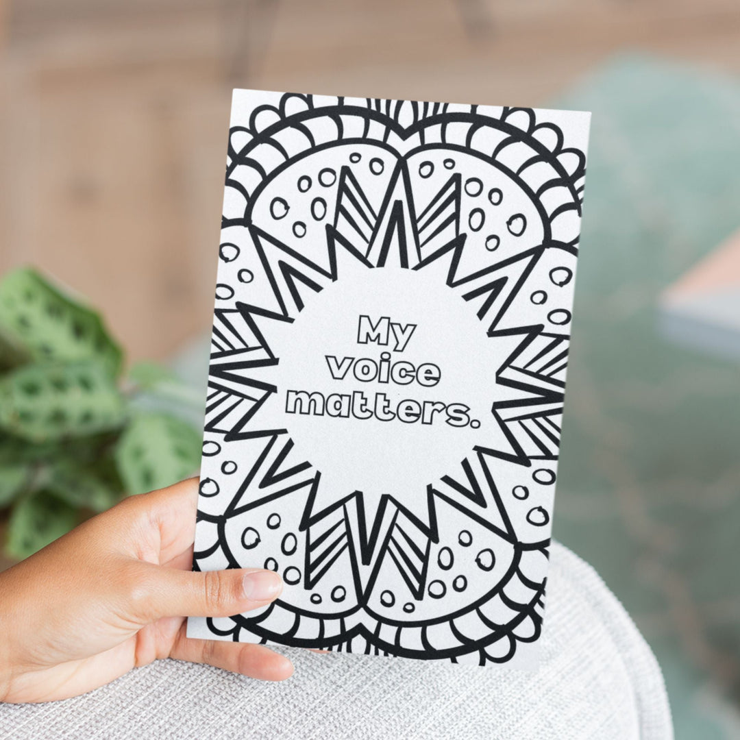 Printable Affirmations Mandala coloring set - KY designX