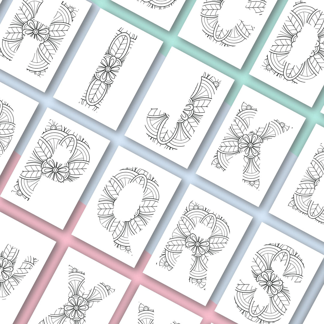 Printable Alphabet Mandala Coloring Pages - KY designX