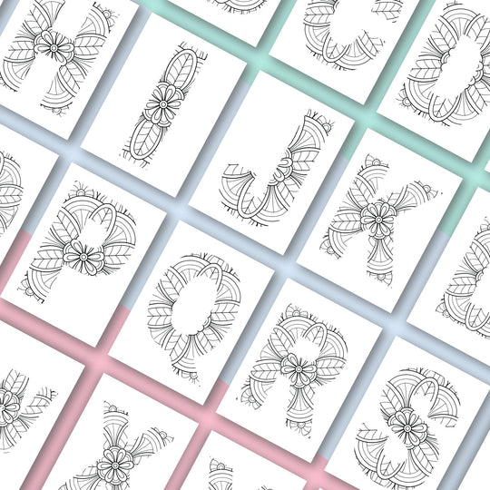 Printable Alphabet Mandala Coloring Pages - KY designX