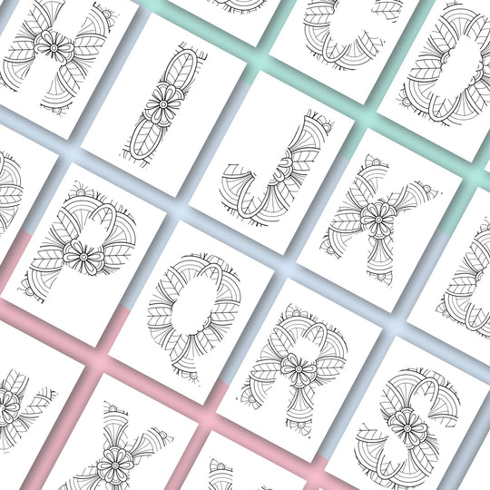 Printable Alphabet Mandala Coloring Pages - KY designX