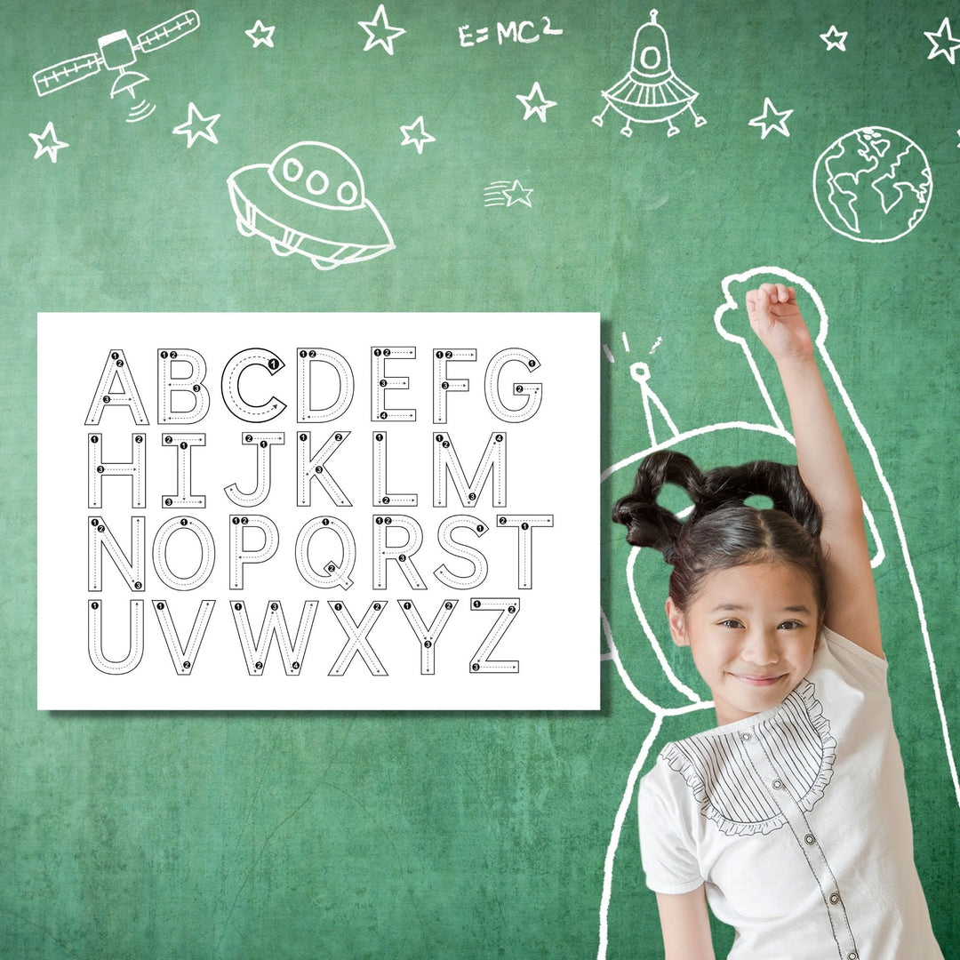 Printable Alphabet tracing and coloring worksheets for fine motor development - KY designX