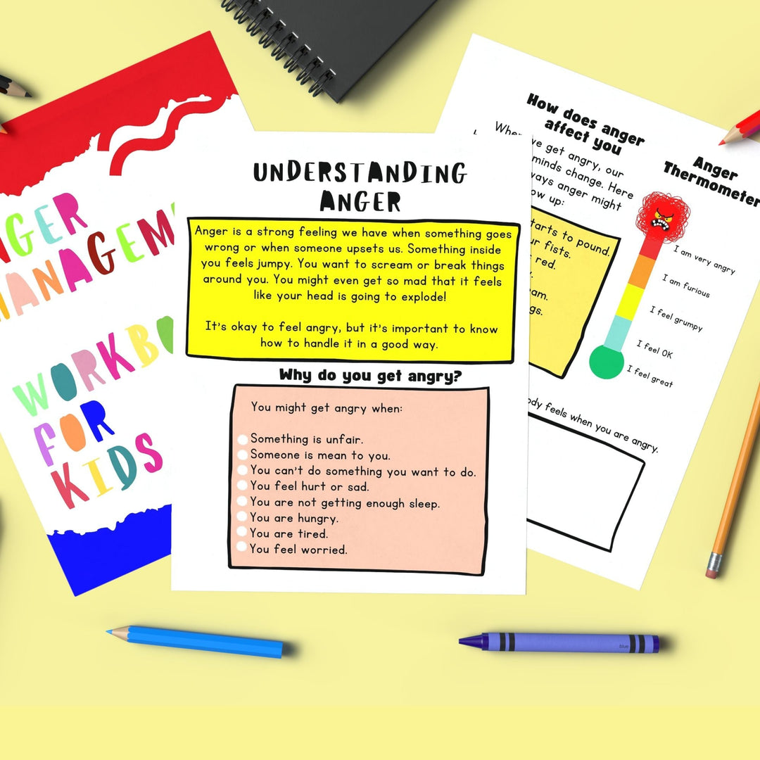 Anger Packet Printable Anger Management Workbook for Kids - KY designX
