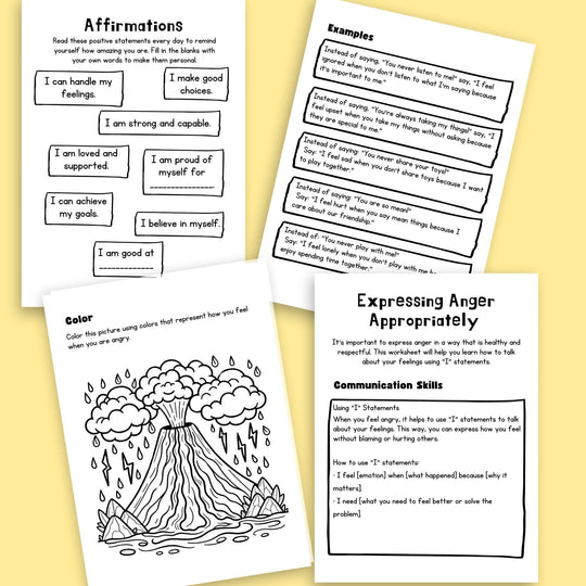 Printable Anger Management Workbook for kids and teens - KY designX