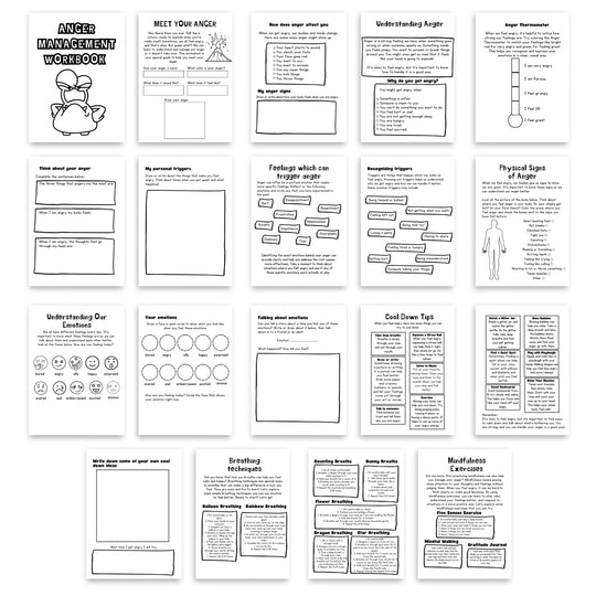 Printable Anger Management Workbook for kids and teens - KY designX