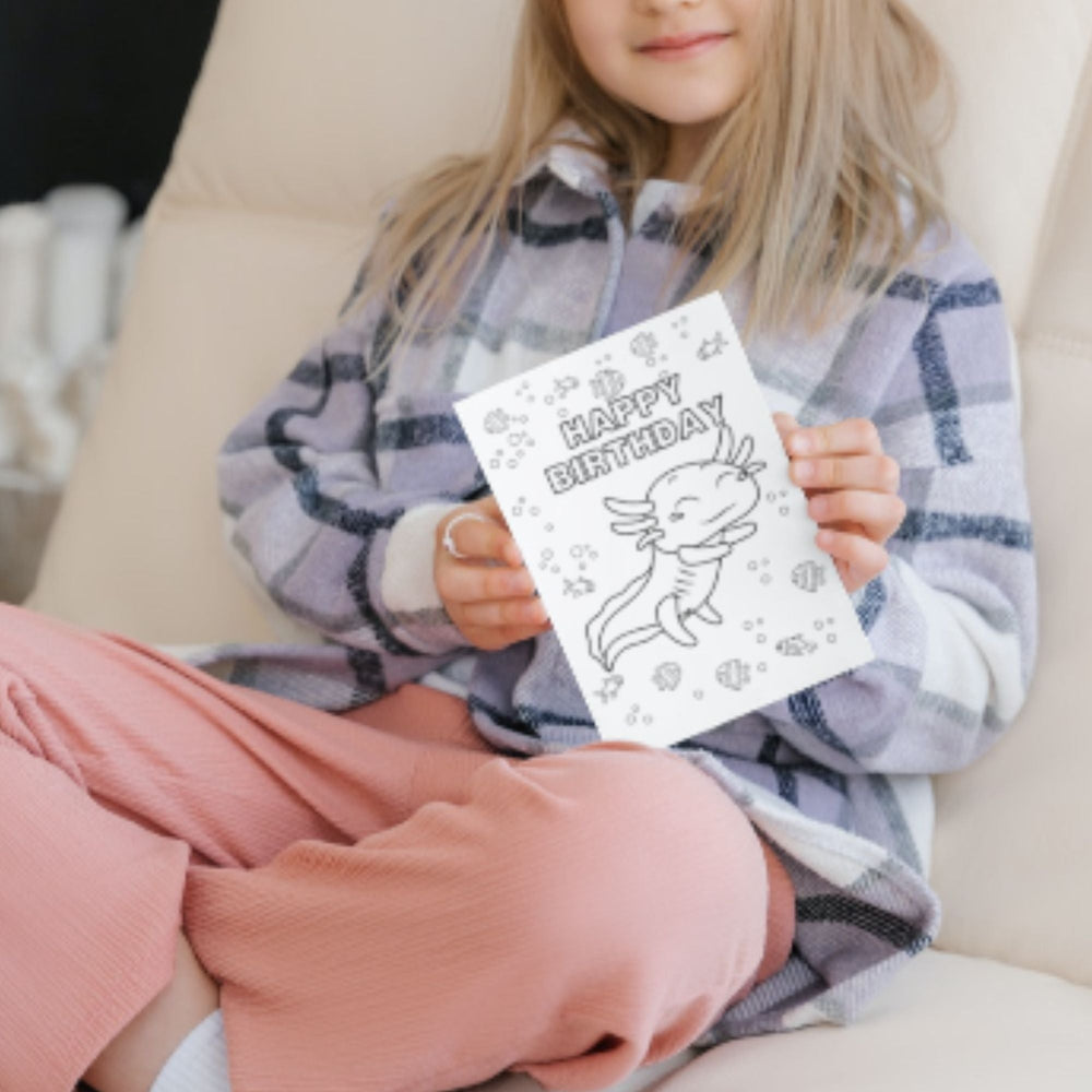 Printable birthday card for axolotl lovers - KY designX