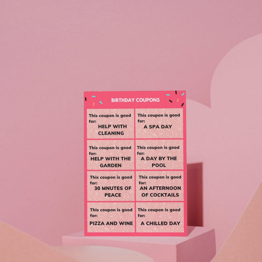 Printable Birthday Coupons for a special Mom - KY designX