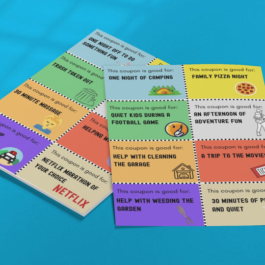 Printable Birthday coupons for Dad - KY designX