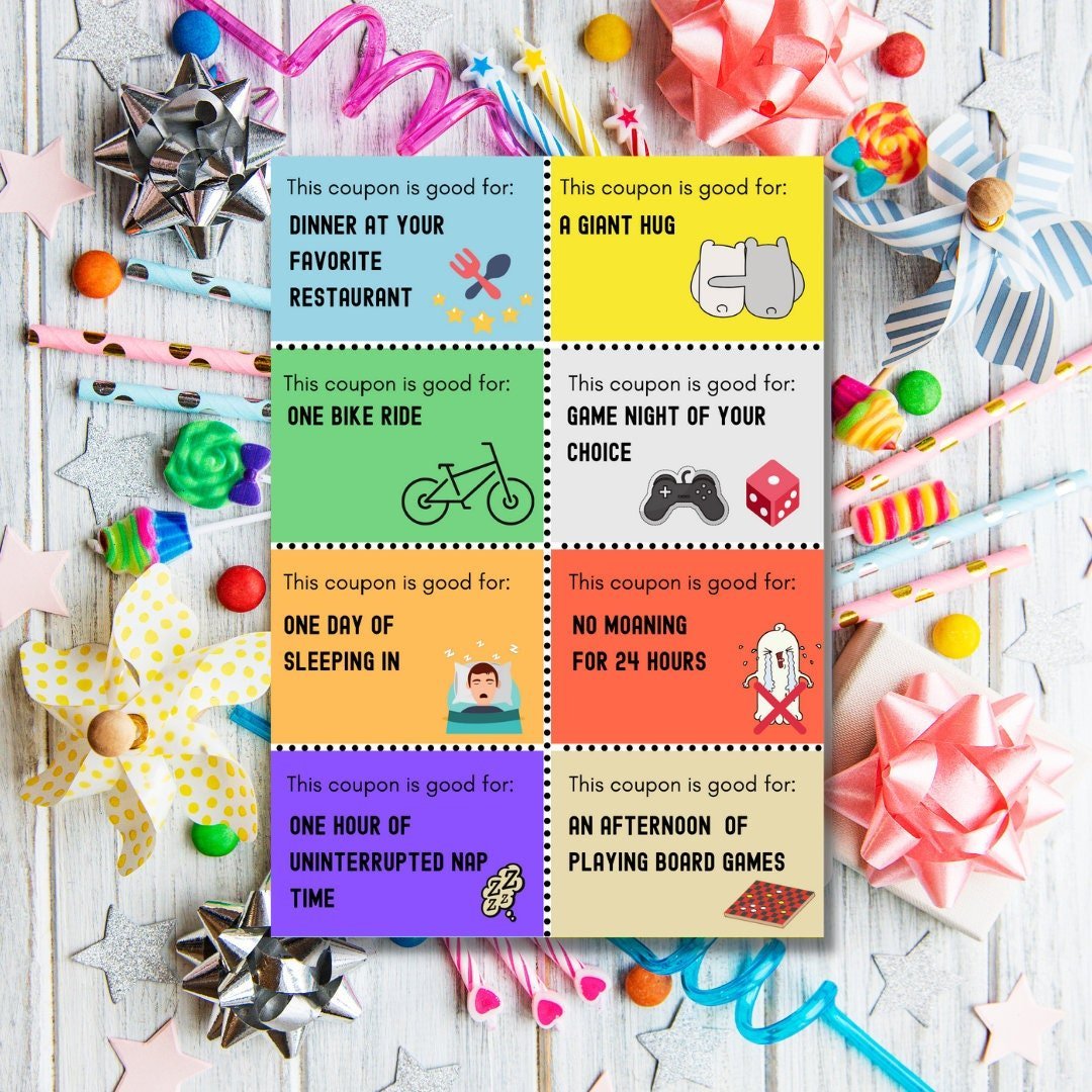 Printable Birthday coupons for Dad - KY designX