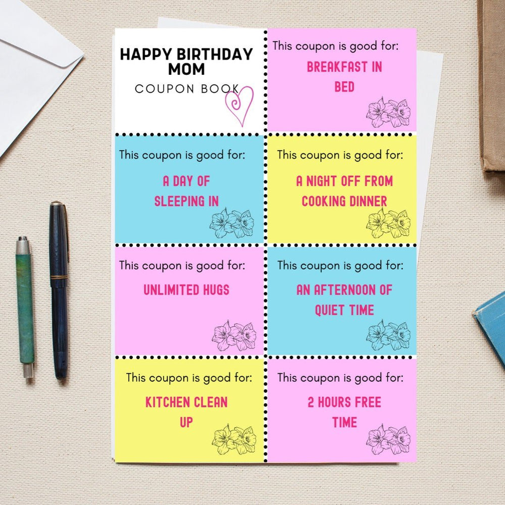 Printable birthday coupons for Moms - KY designX
