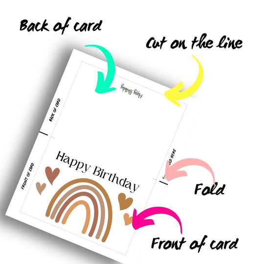 Printable bohemian Birthday Cards - KY designX