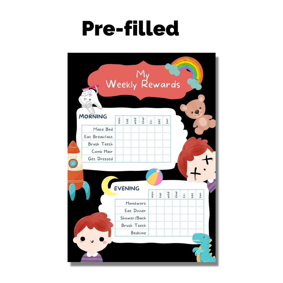 Printable boys Chore chart - KY designX