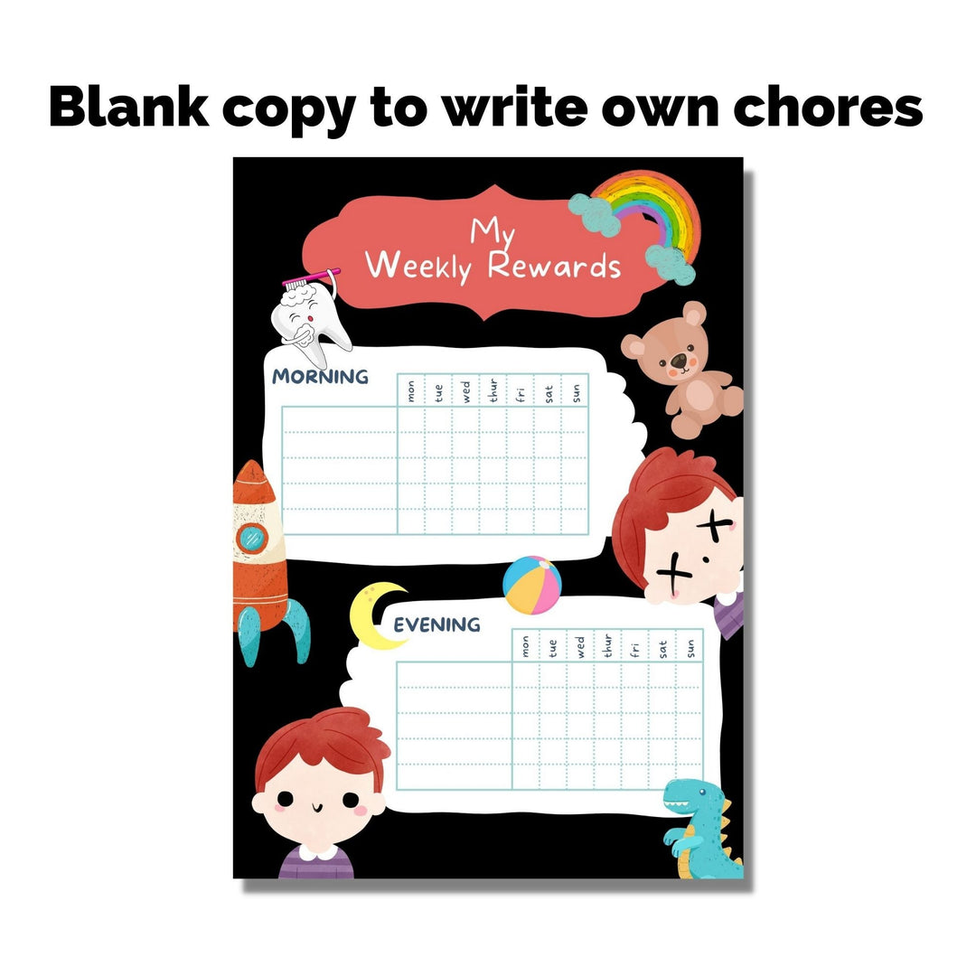 Printable boys Chore chart - KY designX