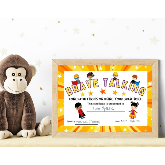 Printable Brave Talking Certificate - KY designX