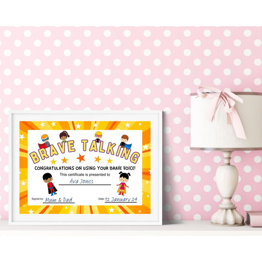 Printable Brave Talking Certificate - KY designX