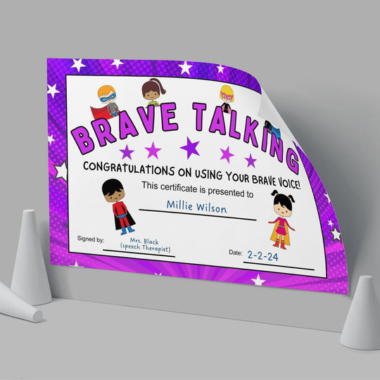 Printable Brave Talking Certificate - KY designX