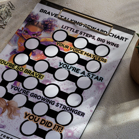 Printable Brave Talking Reward Chart for Kids - KY designX