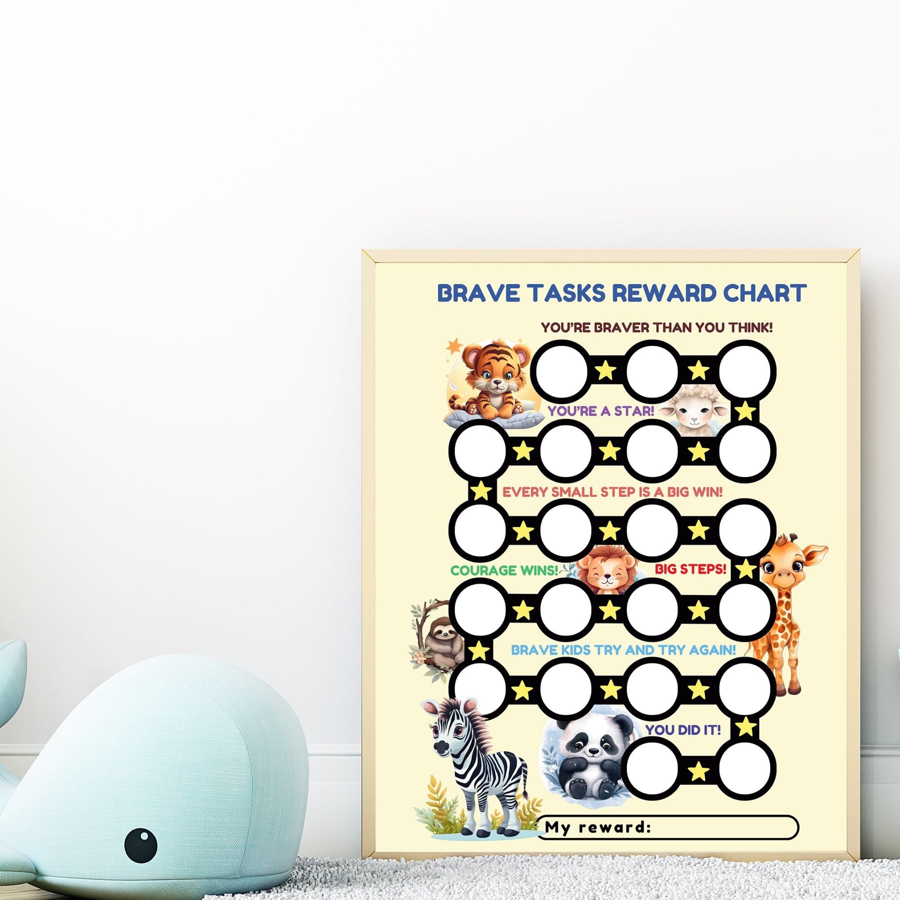 Task Reward Chart Simple Printable Brave Tasks Reward Chart - KY designX
