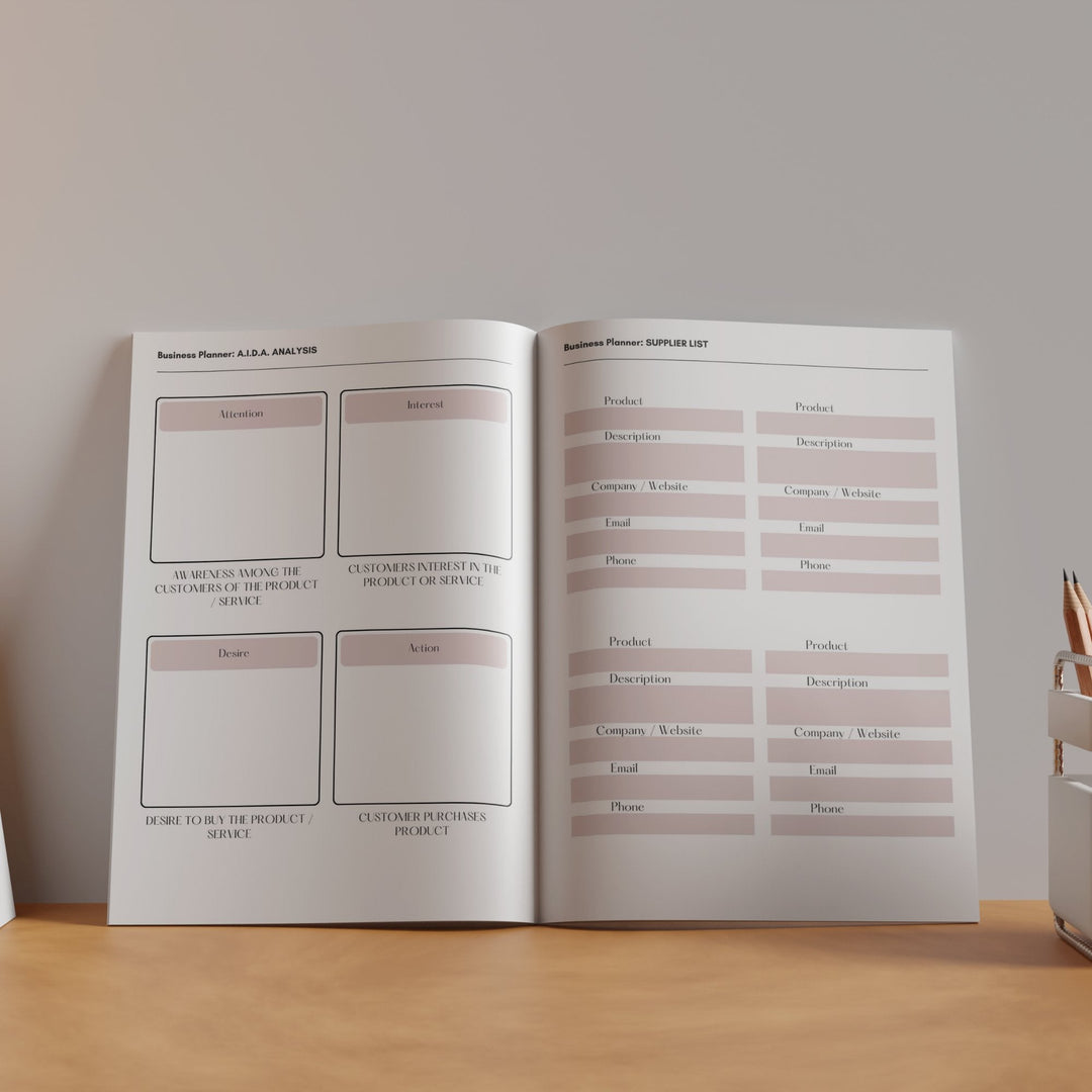 Printable Business Planner and Branding Workbook - KY designX