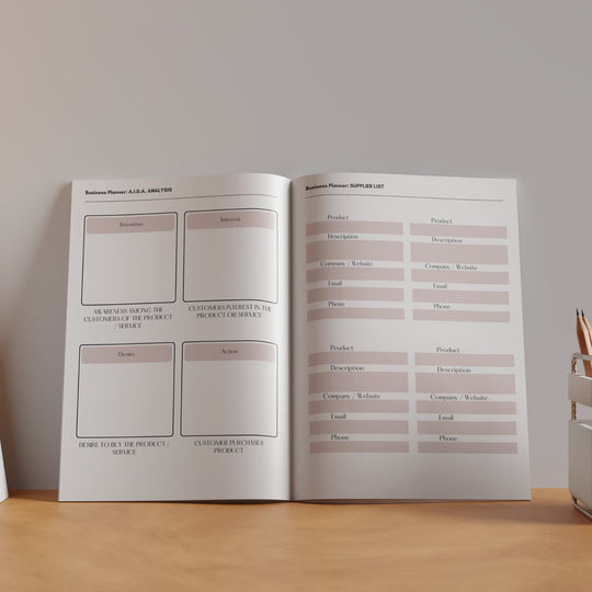 Printable Business Planner and Branding Workbook - KY designX
