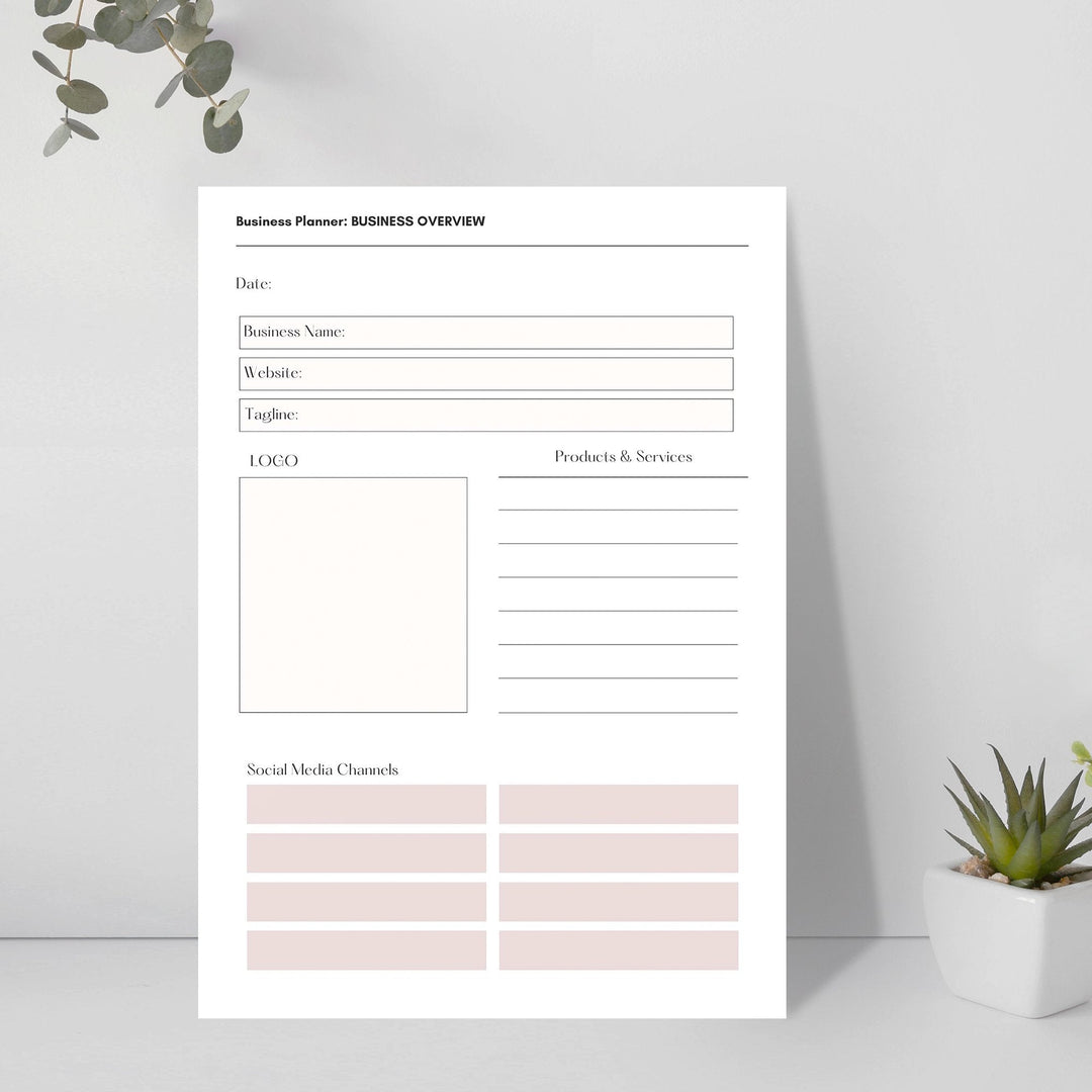 Printable Business Planner and Branding Workbook - KY designX