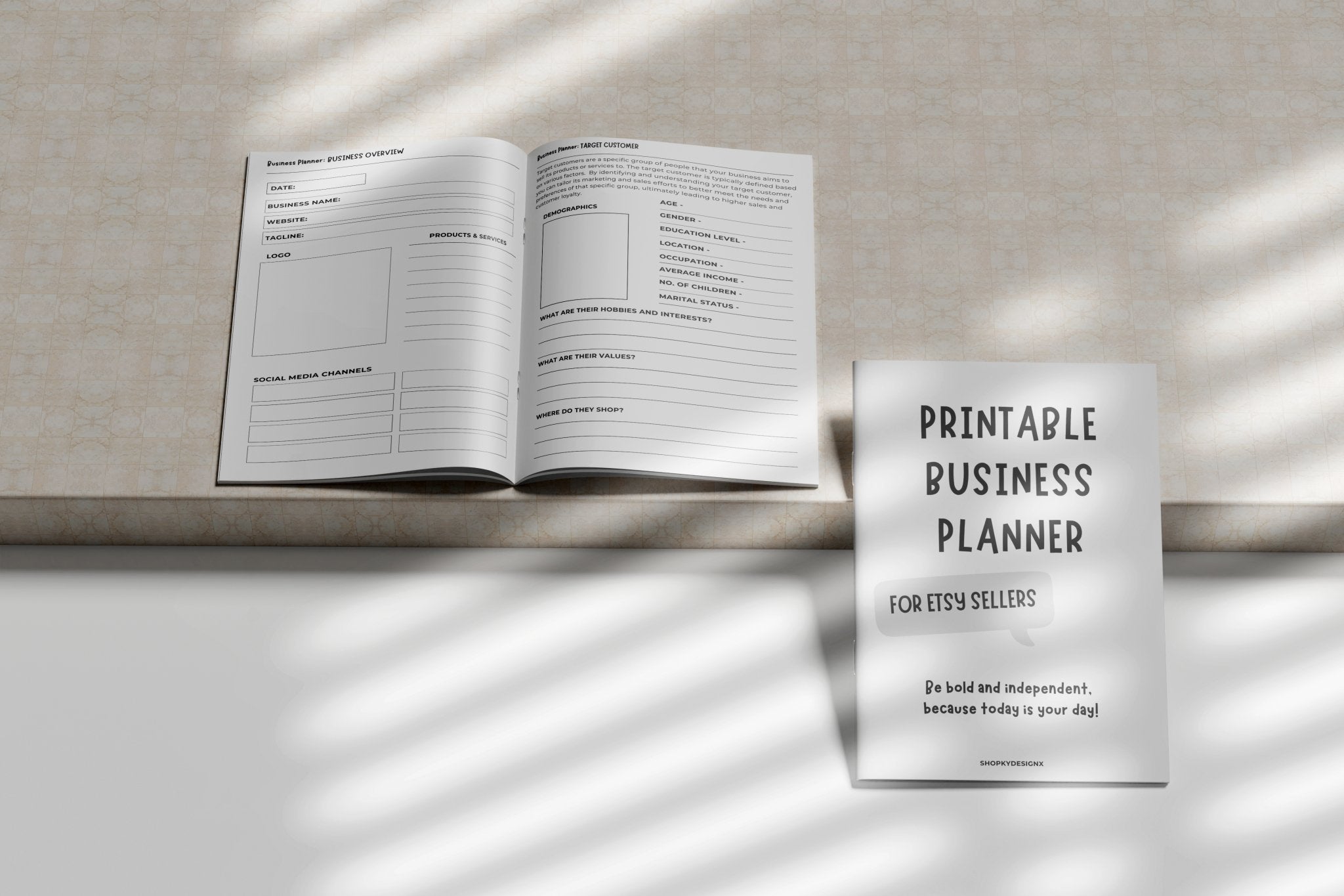 Printable business Planner for Etsy sellers - KY designX