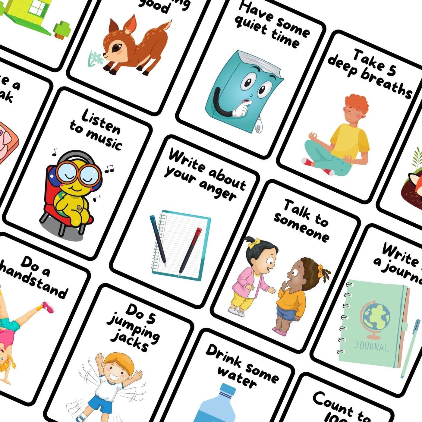 Printable calm down cards for children