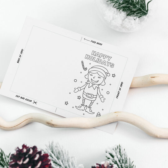 Printable Christmas Coloring Cards for kids - KY designX