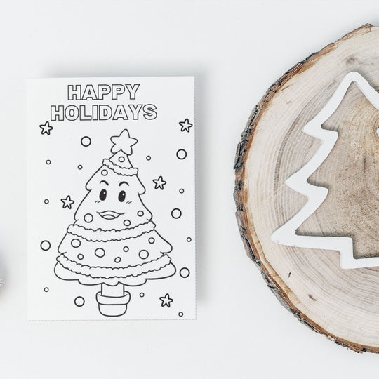 Printable Christmas Coloring Cards for kids - KY designX